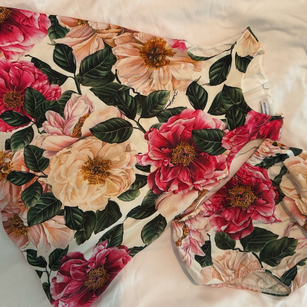 Dolce & Gabbana Floral Print Baby Girl’s Dress Set